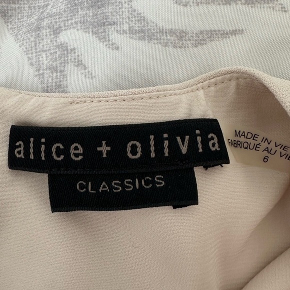 Alice + Olivia Dress Women’s 6 Cream Palmira Tiered Crepe Mini Sleeveless - Picture 4 of 9